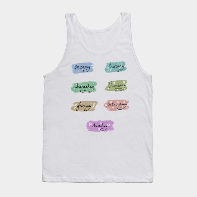 Colorful days of the week Tank Top by Drawingbreaks